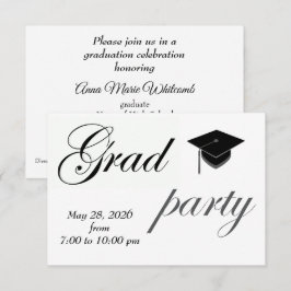 Minimalist Text High School Graduation Party Einladung