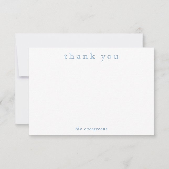 Minimalist Thank You Couples or Family Stationery Mitteilungskarte (Vorderseite)