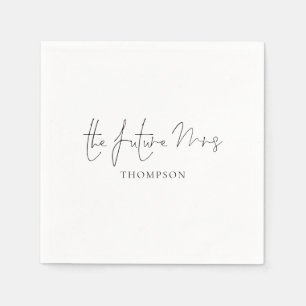 Minimalist The Future Mrs Name Brautparty Serviette