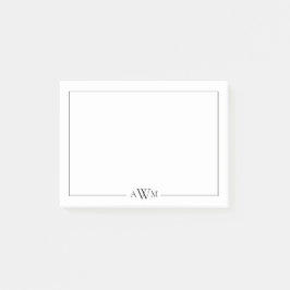 Minimalist Three Letter Monogram Post-it Klebezettel