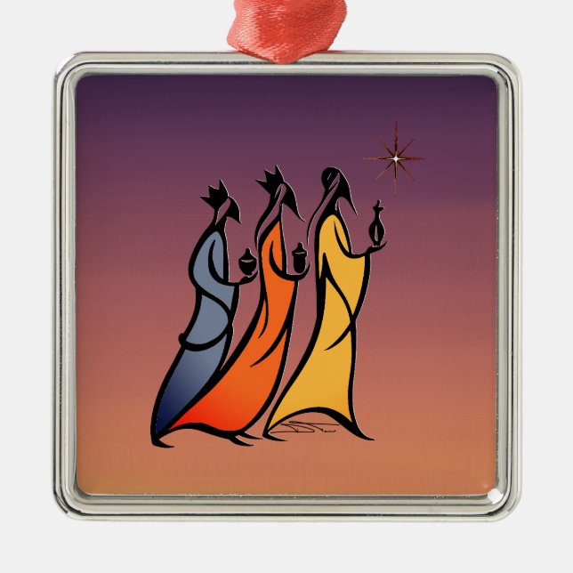 Minimalist Three Wise Men Ornament Aus Metall (Vorne)