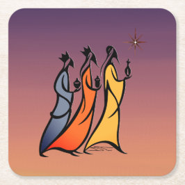 Minimalist Three Wise Men Rechteckiger Pappuntersetzer