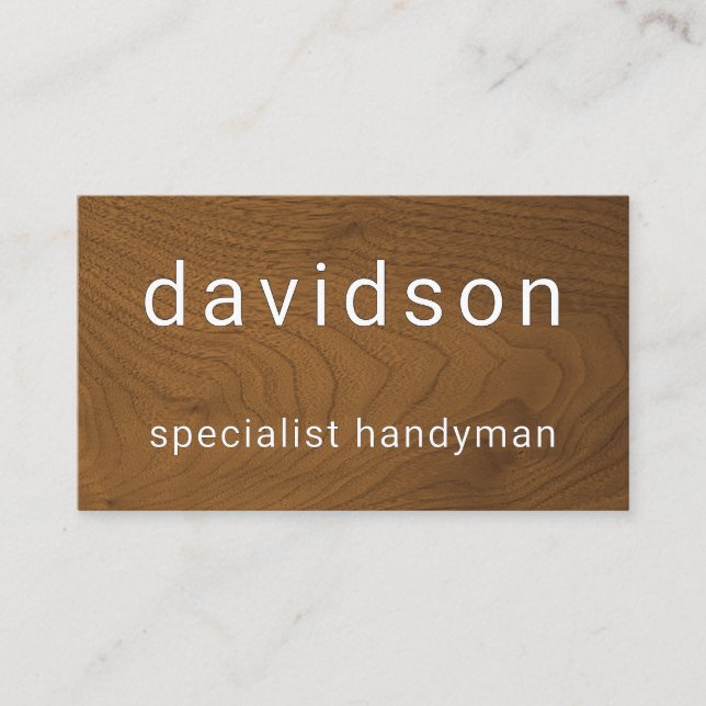 Minimalist Timber Wood Interior Design Visitenkarte (Vorderseite)