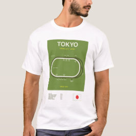 Minimalist Tokyo Horse Racing Course Print Tee
