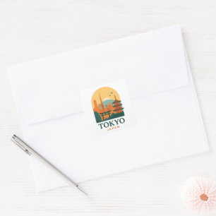Minimalist Tokyo Japan Reise Souvenir Magnet Quadratischer Aufkleber