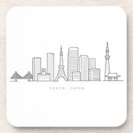 Minimalist Tokyo Skyline Illustration Getränkeuntersetzer