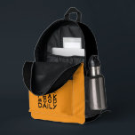 Minimalist Trail Hiking yellow Backpack Bedruckter Rucksack<br><div class="desc">Hey! Want a backpack that's as awesome as you? Check out this black hiking backpack! The bright orange sides give it a cool, stylish vibe, and the "Peak Mood Daily" mountain design is just plain fun. Honestly, who wouldn't want to take this on their next adventure? It's got tons of...</div>