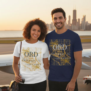 Minimalist Travel City ORD Chicago Flughafen-Cod T-Shirt