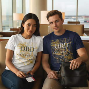 Minimalist Travel City ORD Chicago Flughafen-Cod T-Shirt