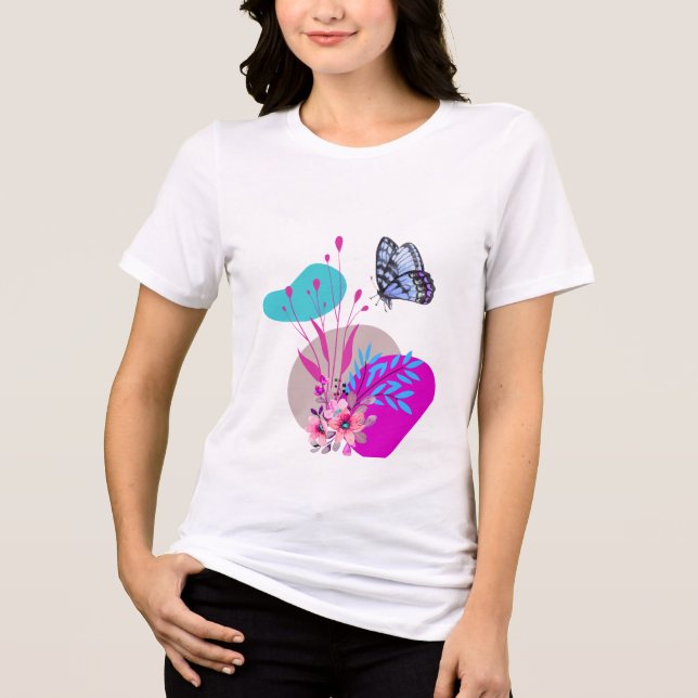 Minimalist Trendy Butterfly Design ADV-creators  Tri-Blend Shirt (Vorderseite)