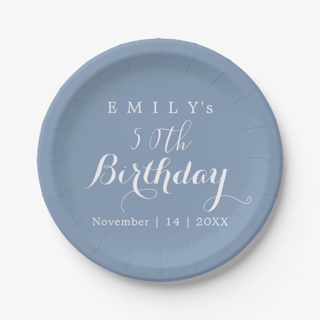 Minimalist Typography Birthday Party Design  Pappteller (Vorderseite)
