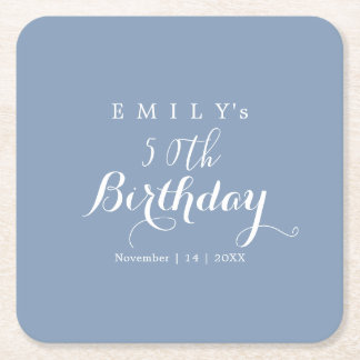 Minimalist Typography Birthday Party Design  Rechteckiger Pappuntersetzer