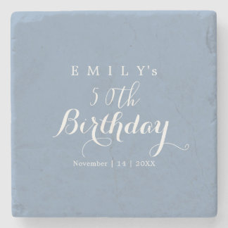 Minimalist Typography Birthday Party Design  Steinuntersetzer