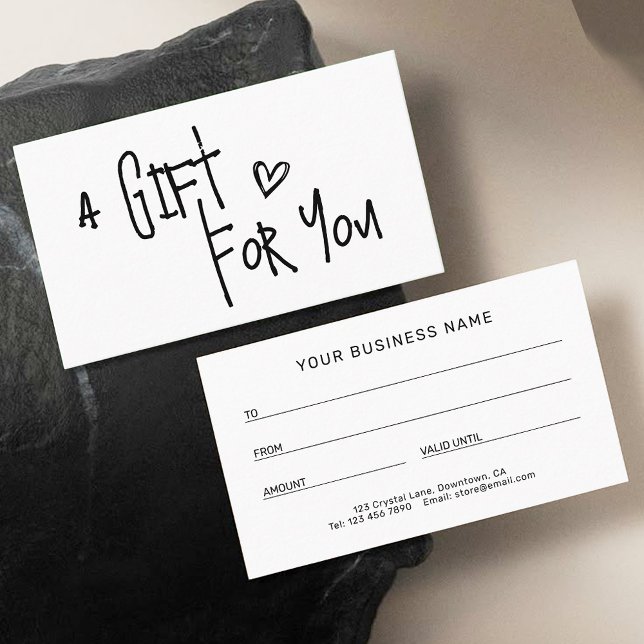 Minimalist Typography Professional Gift Cards Telefonnummerkarte (Von Creator hochgeladen)