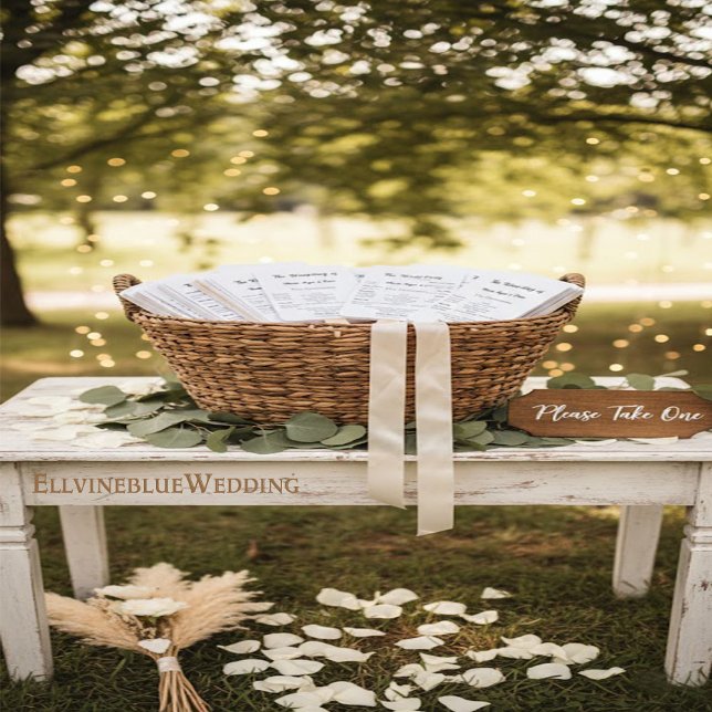 Minimalist Typography Wedding Program Fächer (Von Creator hochgeladen)