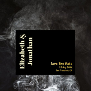 Minimalist Typography Wedding Save The Date Folie Einladungspostkarte