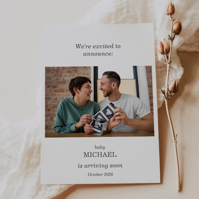 Minimalist Ultrasound Pregnancy Announcement Card Einladung (Von Creator hochgeladen)