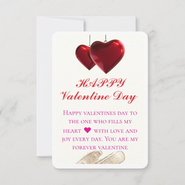 Minimalist Valentine’s Day Love Card  Dankeskarte (Vorderseite)