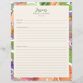 Minimalist Watercolor Floral Bridal Shower Recipes