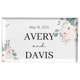 Minimalist Watercolor Floral Personalized Wedding  Platzkartenhalter