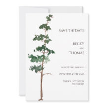 Minimalist Watercolor Spruce Wedding