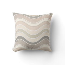 Minimalist Wavy Beige Throw Modern Abstract