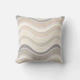 Minimalist Wavy Beige Throw Modern Abstract Kissen