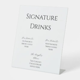 Minimalist Wedding Bar Sign | Custom Modern Black  Sockelschild