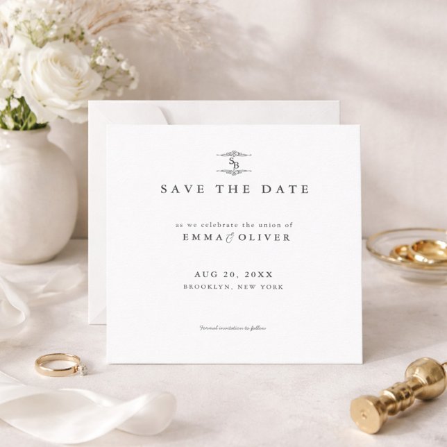 Minimalist Wedding black & white Save the Date  (Von Creator hochgeladen)