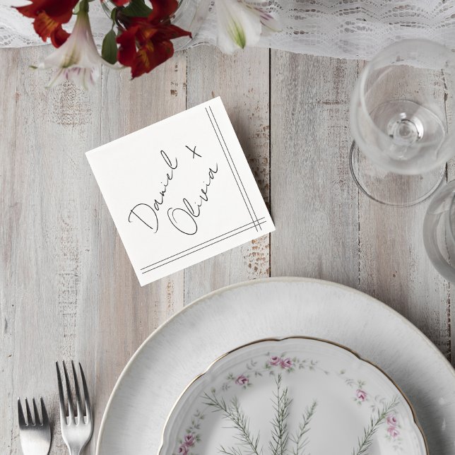 Minimalist Wedding Cocktail Napkins Serviette (Von Creator hochgeladen)