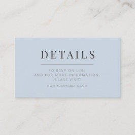 Minimalist Wedding Details Card | Dusky Blue Begleitkarte