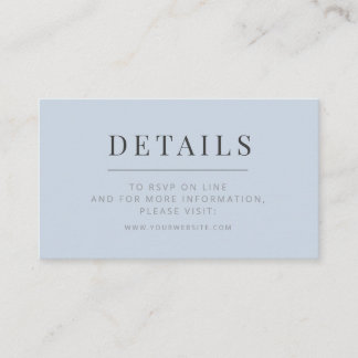 Minimalist Wedding Details Card | Dusky Blue Begleitkarte