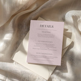 Minimalist Wedding Details Dusky Rose Begleitkarte