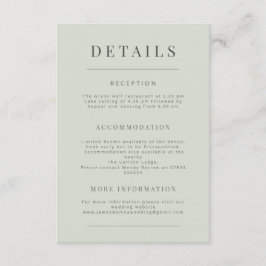 Minimalist Wedding Details Pale Sage Begleitkarte