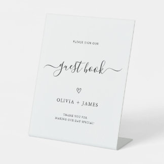 Minimalist Wedding Guest Book Sign Template Sockelschild
