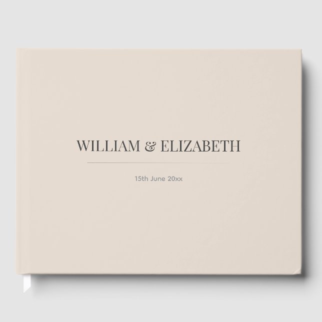 Minimalist Wedding Guest Book | Soft Latte Gästebuch (Vorderseite)