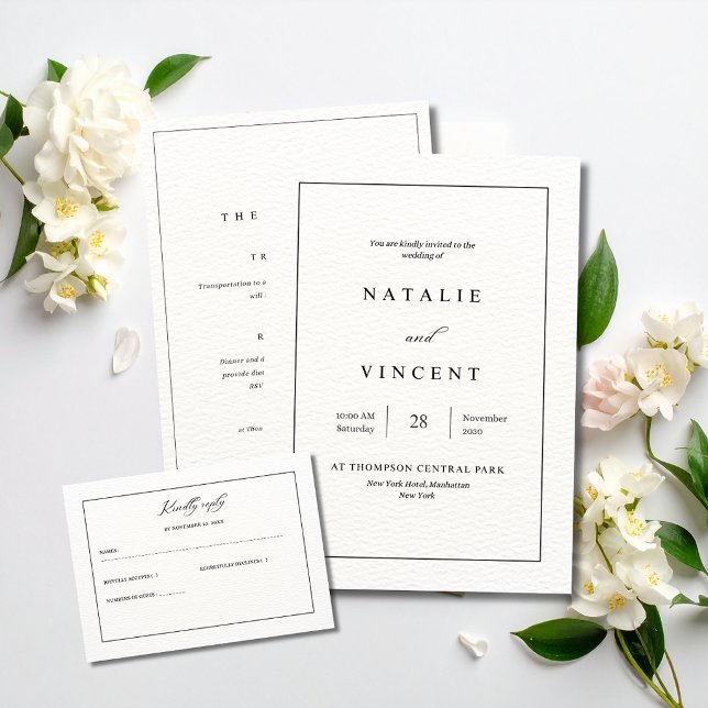 Minimalist Wedding Invitation Neutral Elegant Chic Einladung (Von Creator hochgeladen)