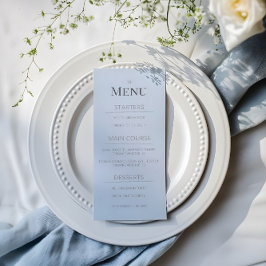 Minimalist Wedding Menu | Dusky Blue Menükarte