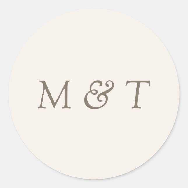 Minimalist Wedding Monogram Envelope Seal Sticker (Vorderseite)