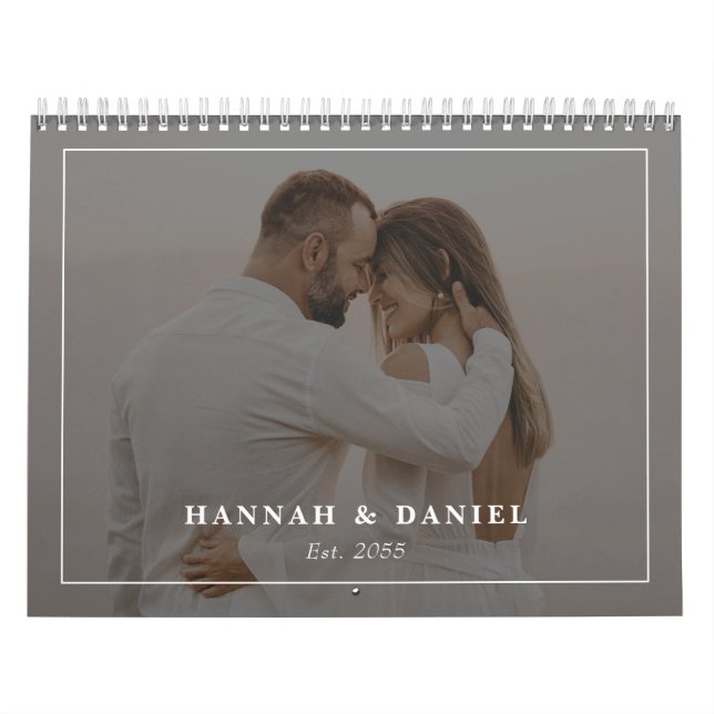 Minimalist Wedding Newlyweds Photo Collage 2026 Kalender (Titelbild)