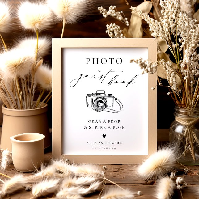 Minimalist Wedding Photo Guest Book Sign Poster (Von Creator hochgeladen)