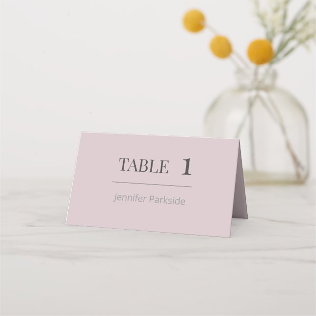 Minimalist Wedding Place Cards | Dusky Rose Platzkarte (Vorderseite)