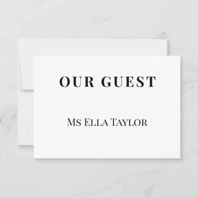 Minimalist Wedding Place Name Card | Table Seating (Vorderseite)