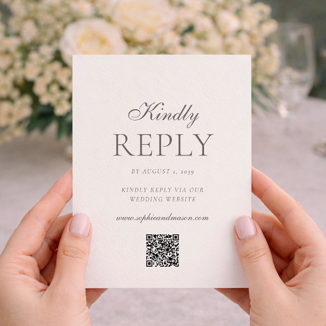 Minimalist Wedding RSVP Card with QR Code Einladung (Von Creator hochgeladen)