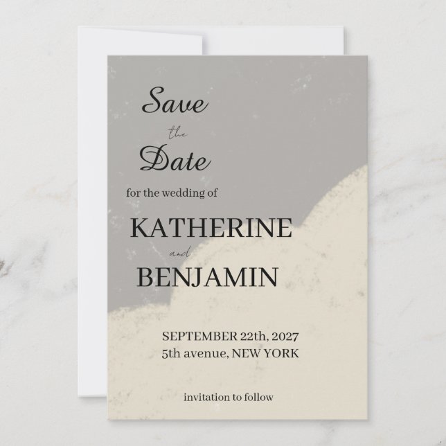 Minimalist Wedding Save The Date (Vorderseite)