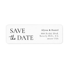 Minimalist Wedding Save the Date Return address