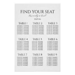 Minimalist Wedding Seating Chart | Custom Modern 