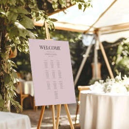 Minimalist Wedding Seating Plan (10) Dusky Rose Poster