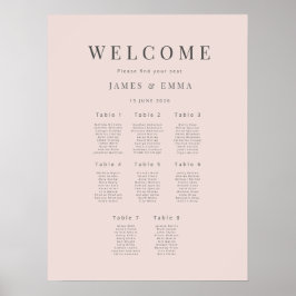 Minimalist Wedding Seating Plan (8) Warm Blush Poster