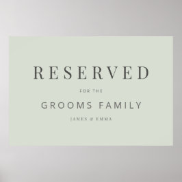 Minimalist Wedding Sign Pale Sage Poster